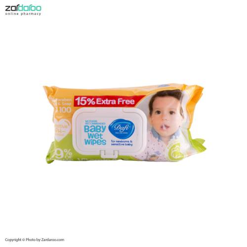 baby wet دستمال مرطوب پاک کننده کودک پوست حساس دافی