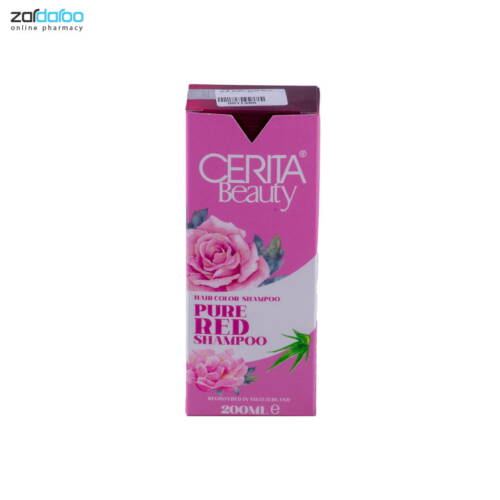 cerita beauty hair color shampoo pure red shampoo 200ml شامپو رنگساژ قرمز بیوتی سریتا
