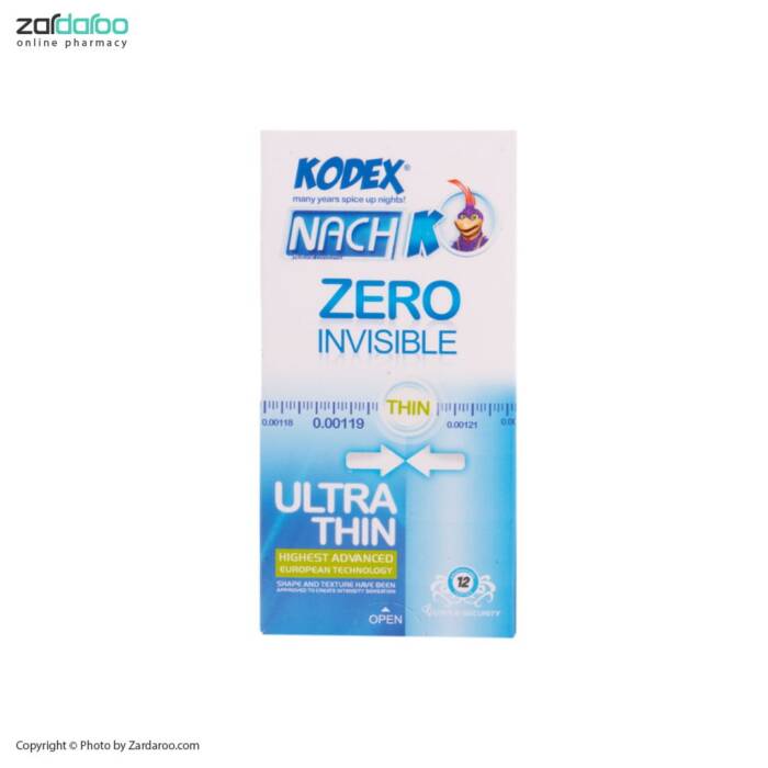 کاندوم 12تایی مدل Zero Invisible Ultra Thin کدکس Kodex 5 کاندوم 12تایی مدل Zero Invisible Ultra Thin کدکس Kodex