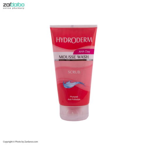 hydroderm2 1 کرم ژل شستشو صورت اسکراب و لایه بردار حاوی خاک رس موس واش هیدرودرم Hydroderm