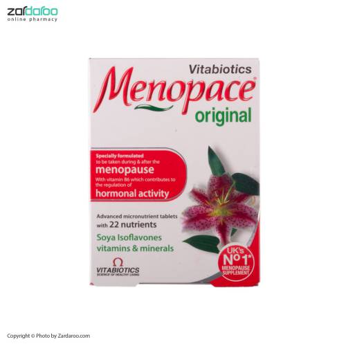 menopace1 قرص مکمل غذایی دوران یائسگی 30 عددی اورجینال منوپیس ویتابیوتیکس