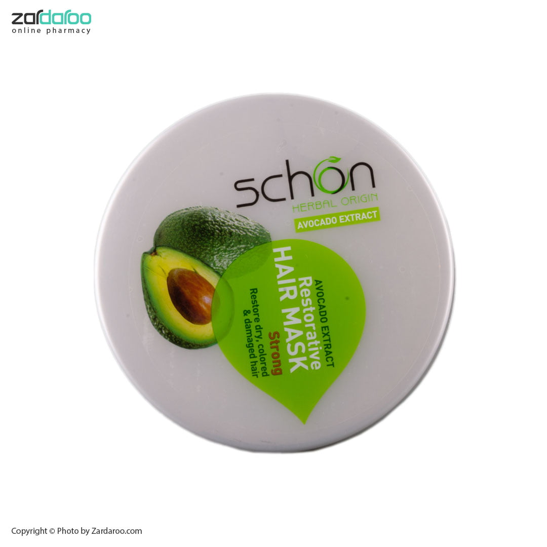 schon green1 ماسک موی قوی و آبرسان موهای رنگ شده و آسیب دیده آووکاو شون
