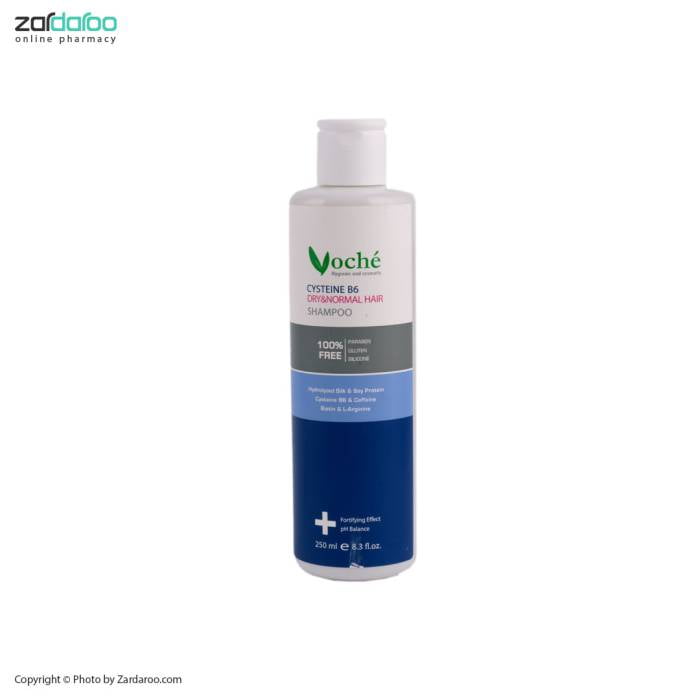 voche9 2 شامپو تقویت کننده مو حاوی سیستئین و ویتامینB6 مناسب موی خشک و معمولی وُچه Voché