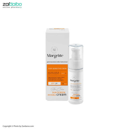 ضد افتاب ساده پوست های حساس مارگیریت کرم ضد آفتاب ساده SPF 30 پوست حساس مارگریت