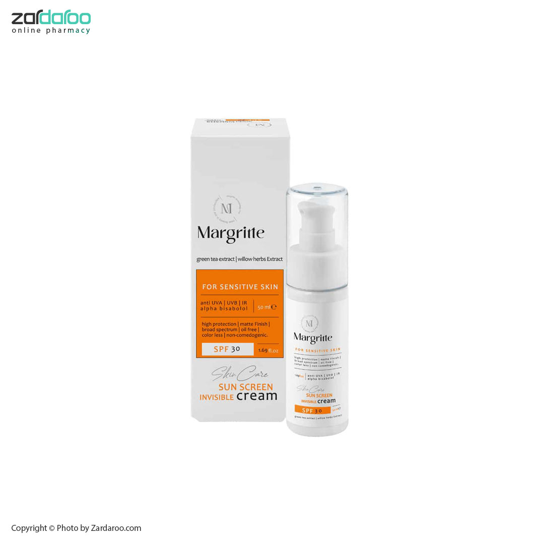 کرم ضد آفتاب ساده SPF 30 پوست حساس مارگریت 4 کرم ضد آفتاب ساده SPF 30 پوست حساس مارگریت