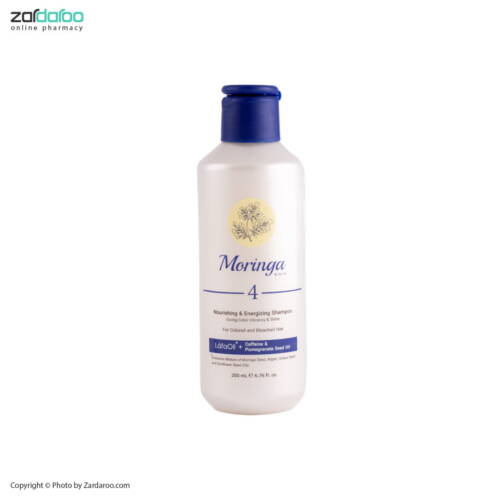 moringa7 شامپو مغذی و انرژی بخش موهای رنگ شده و دکلره 200ml مورینگا 4
