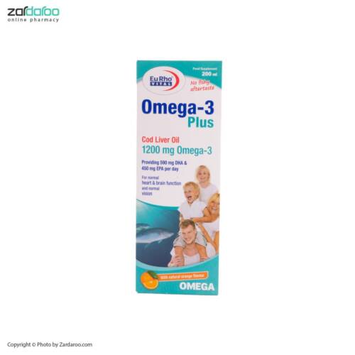 omega3 شربت 200میل امگا 3 پلاس یوروویتال