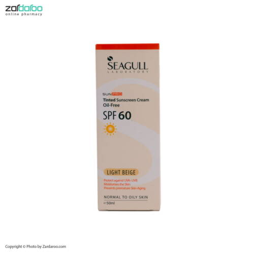seagull کرم ضد آفتاب SPF60 رنگی پوست معمولی تا چرب سی گل
