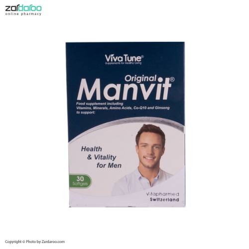 manvit کپسول نرم 30 عددی مولتی ویتامین من ویت اورجینال ویوا تیون