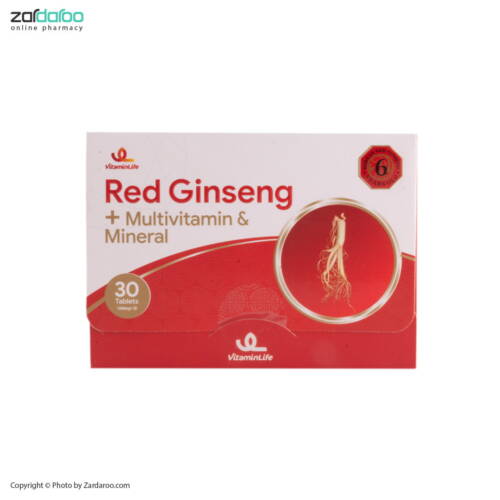 redvginseng قرص 30 عددی رد جنسینگ مولتی ویتامین و مینرال ویتامین لایف