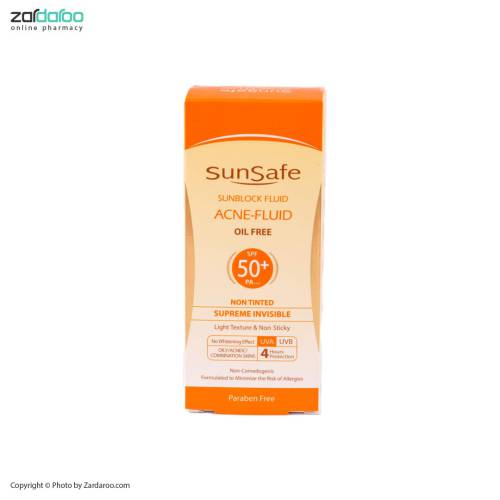 2 فلوئید ضد آفتاب +SPF50 فاقد چربی بی رنگ سان سیف