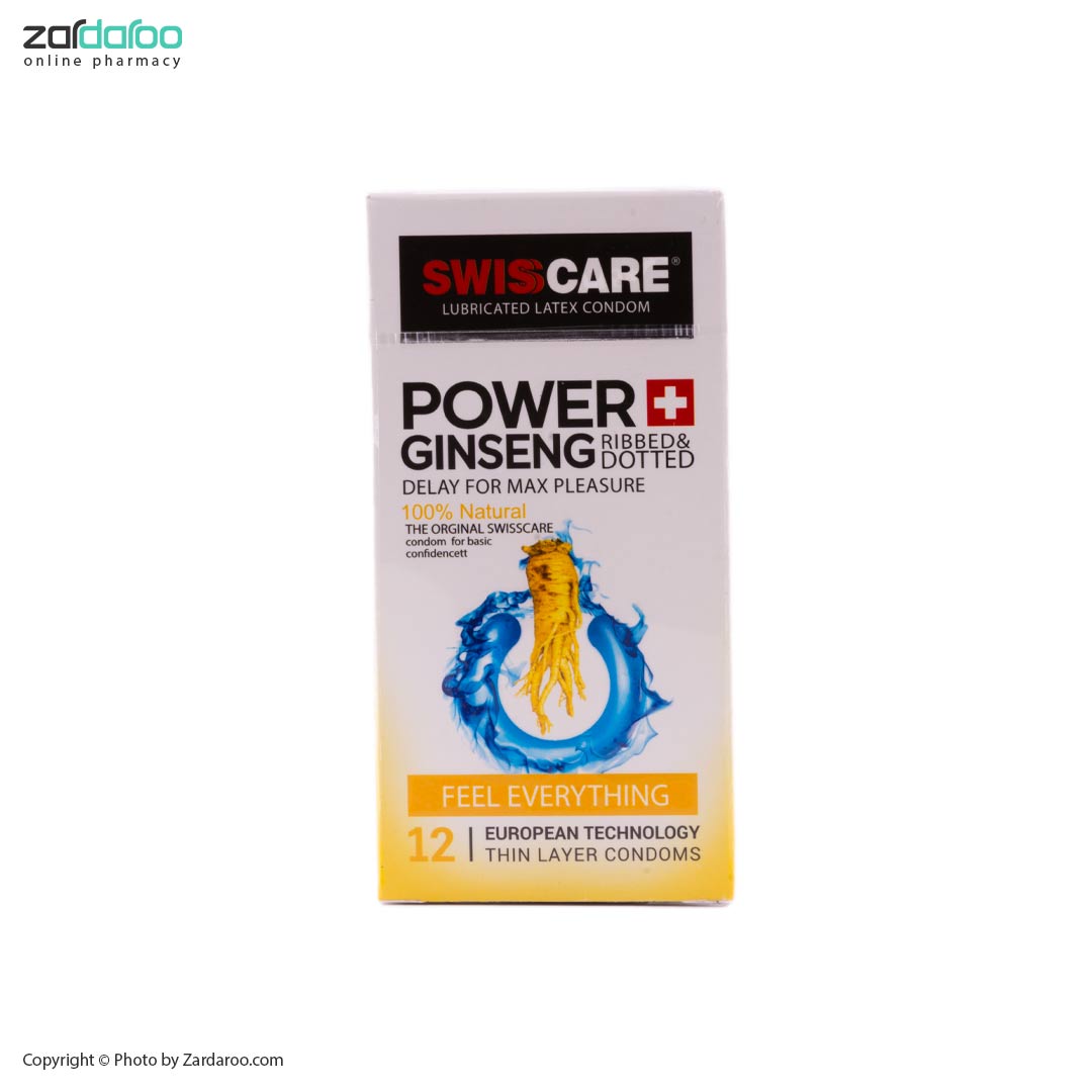 5 کاندوم تاخیری و خاردار 12 عددی مدل Power Ginseng سوئیس کر