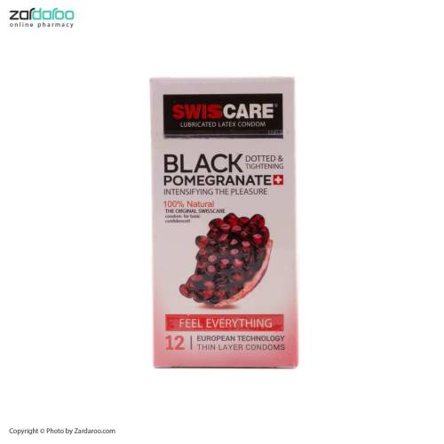 5641 کاندوم انار 12 عددی مدل Black Pomegranate سوئیس کر