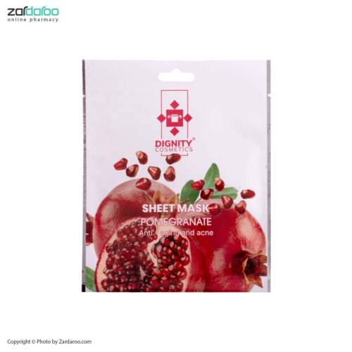 dignity pomegranate ماسک صورت نقابی جوانساز و ضد جوش عصاره انار دیگنیتی