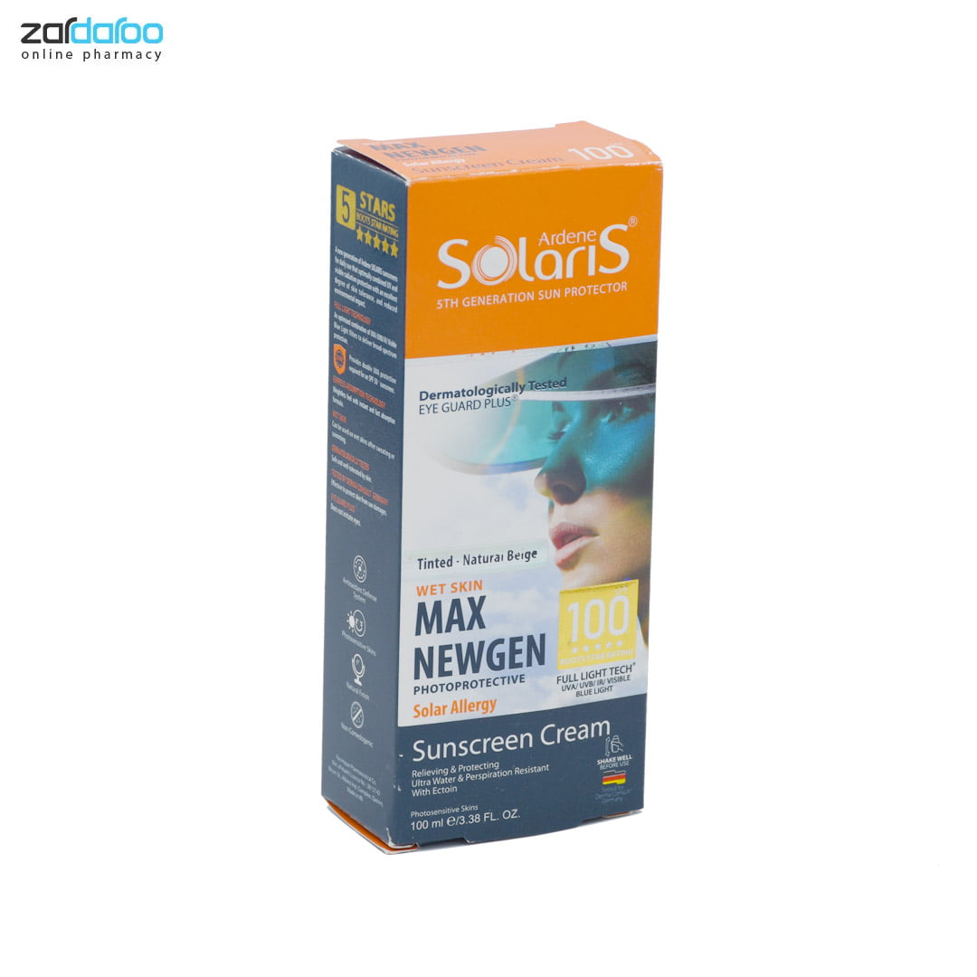 کرم ضد آفتاب SPF100 پوست حساس رنگی مکس نیوژن آردن سولاریس 4 کرم ضد آفتاب SPF100 پوست حساس رنگی مکس نیوژن آردن سولاریس