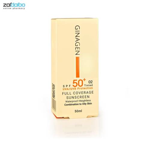 246 کرم ضد آفتاب رنگی ژیناژن Ginagen مناسب پوست چرب و مختلط SPF 50