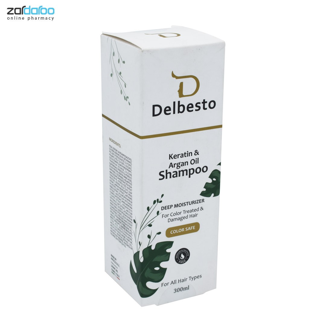 303 شامپو کراتین و آرگان مناسب موی رنگ شده دلبستو Delbesto