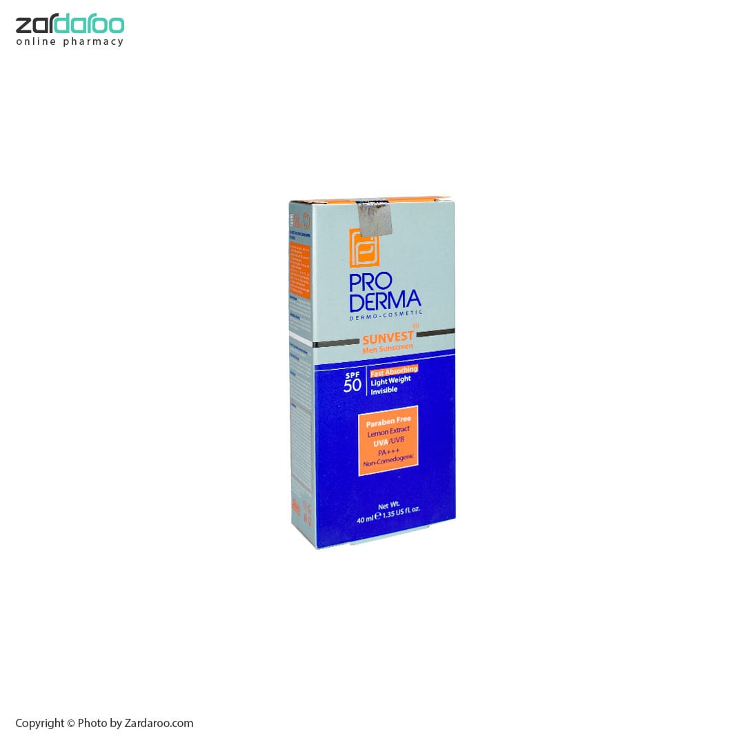 کرم ضد آفتاب SPF50 مناسب آقایان پرودرما Proderma 4 ضد آفتاب آقایان