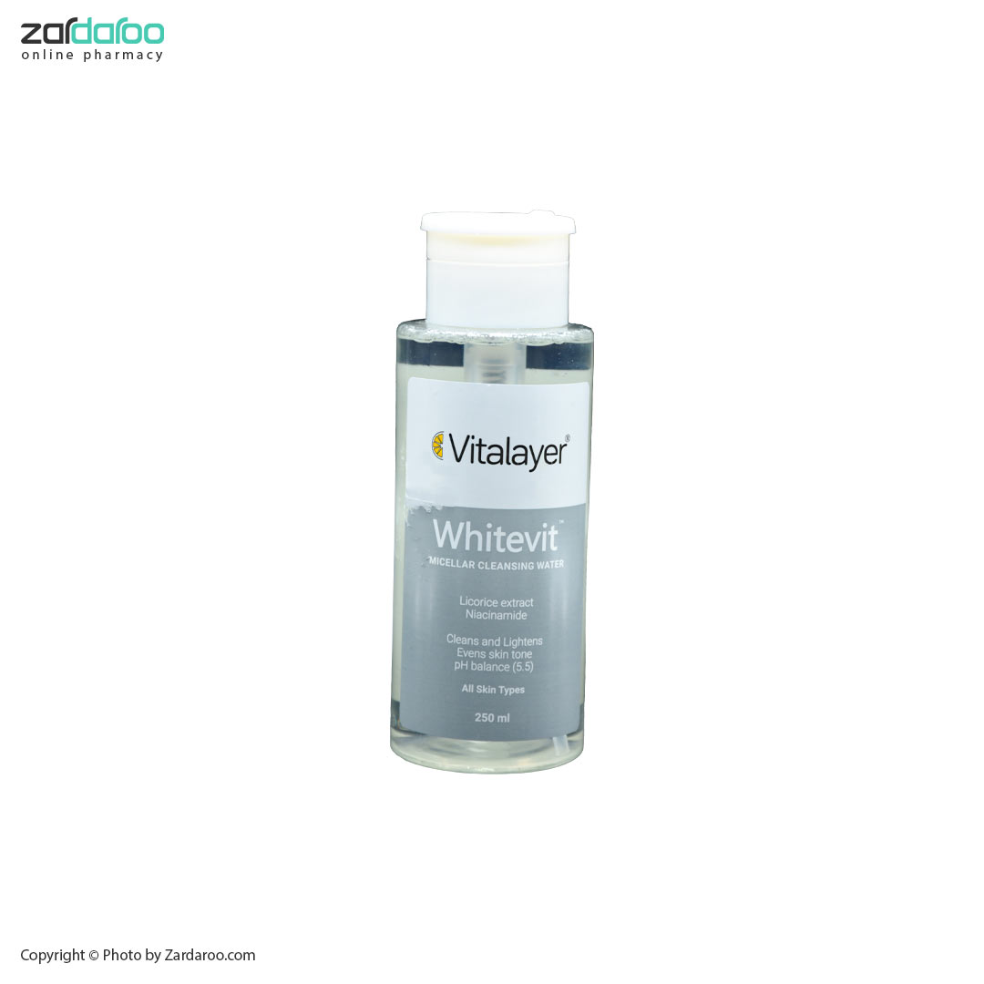 میسلار واتر پاک کننده آرایش مناسب پوست های کدر و مستعد لک وایت ویت ویتالیر Vitalayer 4 ویتالیر