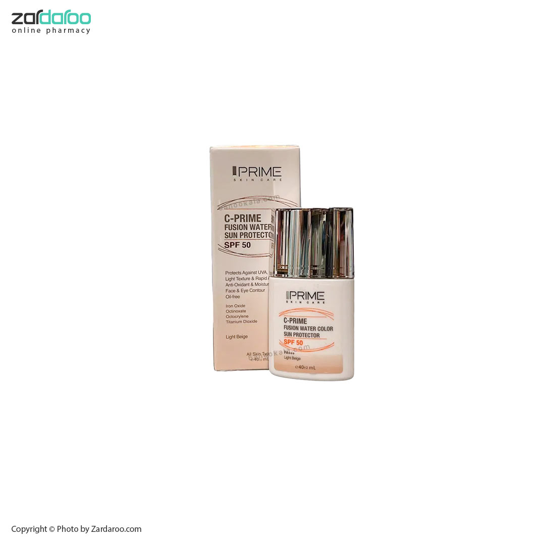 فلوئید ضد آفتاب SPF50 فیوژن واتر حاوی ویتامین سی پریم Prime 4 فلوئید ضد آفتاب SPF50 فیوژن واتر حاوی ویتامین سی پریم Prime