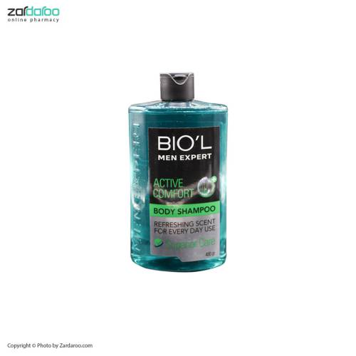 2086 2 شامپو بدن مردانه مرطوب کننده مناسب انواع پوست بیول Bio'l