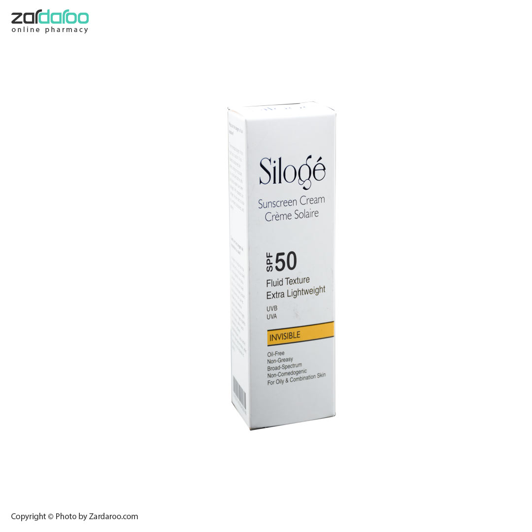 فلوئید ضد آفتاب بی رنگ spf 50 مناسب پوست چرب و مختلط سیلوژه Siloge 4 فلوئید ضد آفتاب بی رنگ spf 50 مناسب پوست چرب و مختلط سیلوژه Siloge