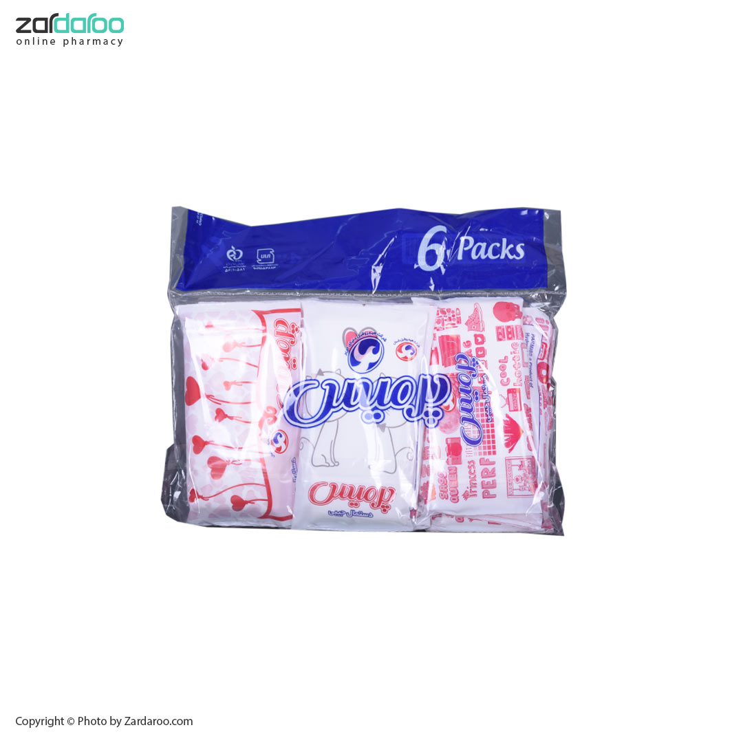 دستمال جیبی 6 عددی پرمیس Parmiss 4 دستمال جیبی 6 عددی پرمیس Parmiss