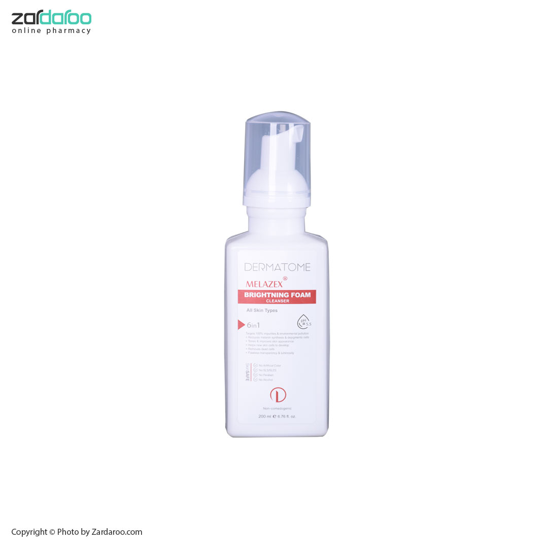 فوم ملازکس پاک کننده و روشن کننده انواع پوست درماتوم Dermatome 5 فوم ملازکس پاک کننده و روشن کننده انواع پوست درماتوم Dermatome - Image 2