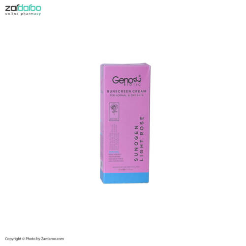 ژنوبایوتیک کرم ضد آفتاب پوست خشک و نرمال رز روشن ژنوبایوتیک Geno Biotic