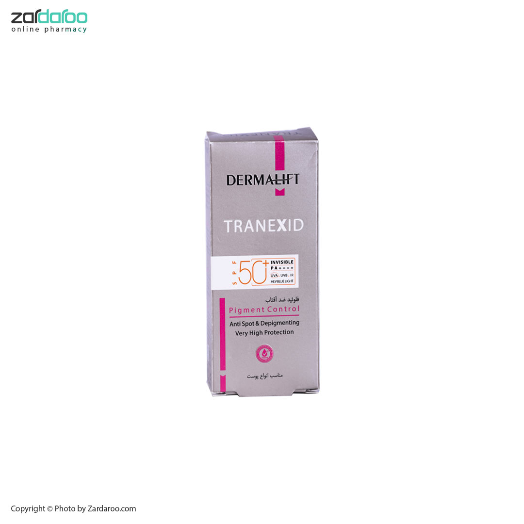 فلوئید ضد آفتاب بی رنگ ترنکسید SPF50 درمالیفت Dermalift 4 فلوئید ضد آفتاب بی رنگ ترنکسید SPF50 درمالیفت Dermalift