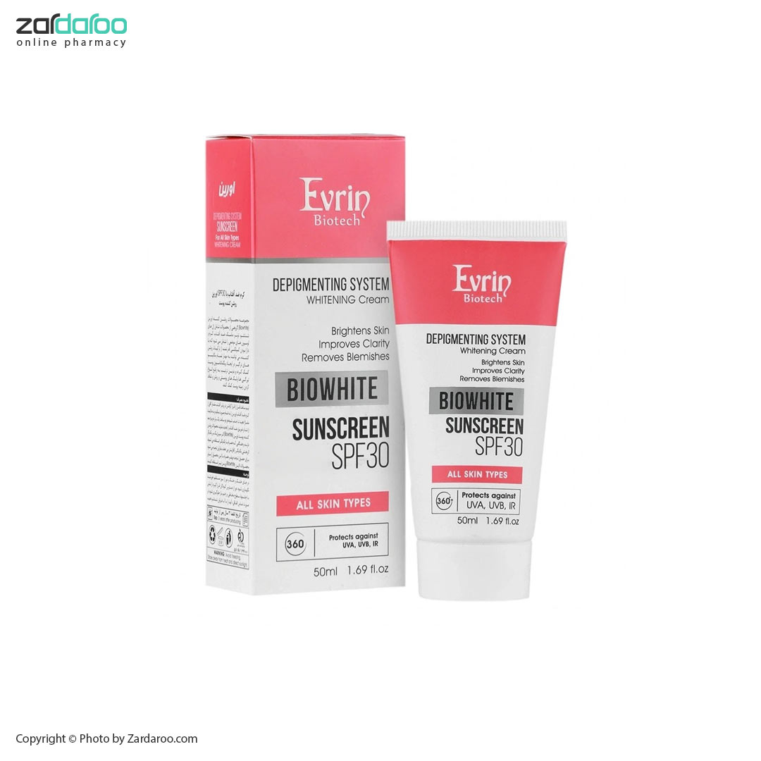 کرم ضد آفتاب ضد چروک SPF30 بایولیفت اورین Evrin 4 کرم ضد آفتاب ضد چروک SPF30 بایولیفت اورین Evrin
