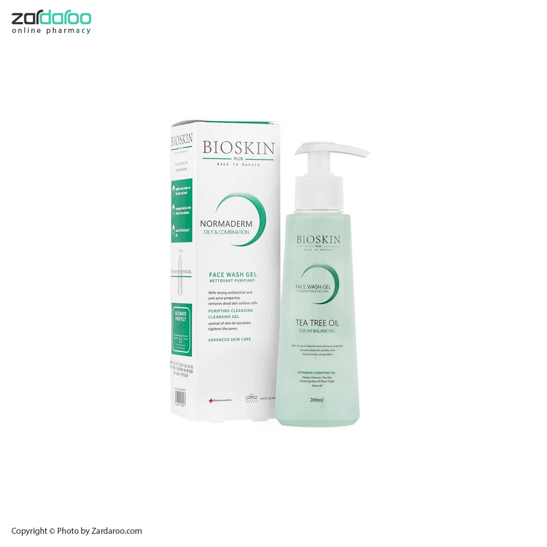 ژل شستشوی پوست چرب حاوی روغن درخت چای بایو اسکین Bio Skin 4 ژل شستشوی پوست چرب حاوی روغن درخت چای بایو اسکین Bio Skin