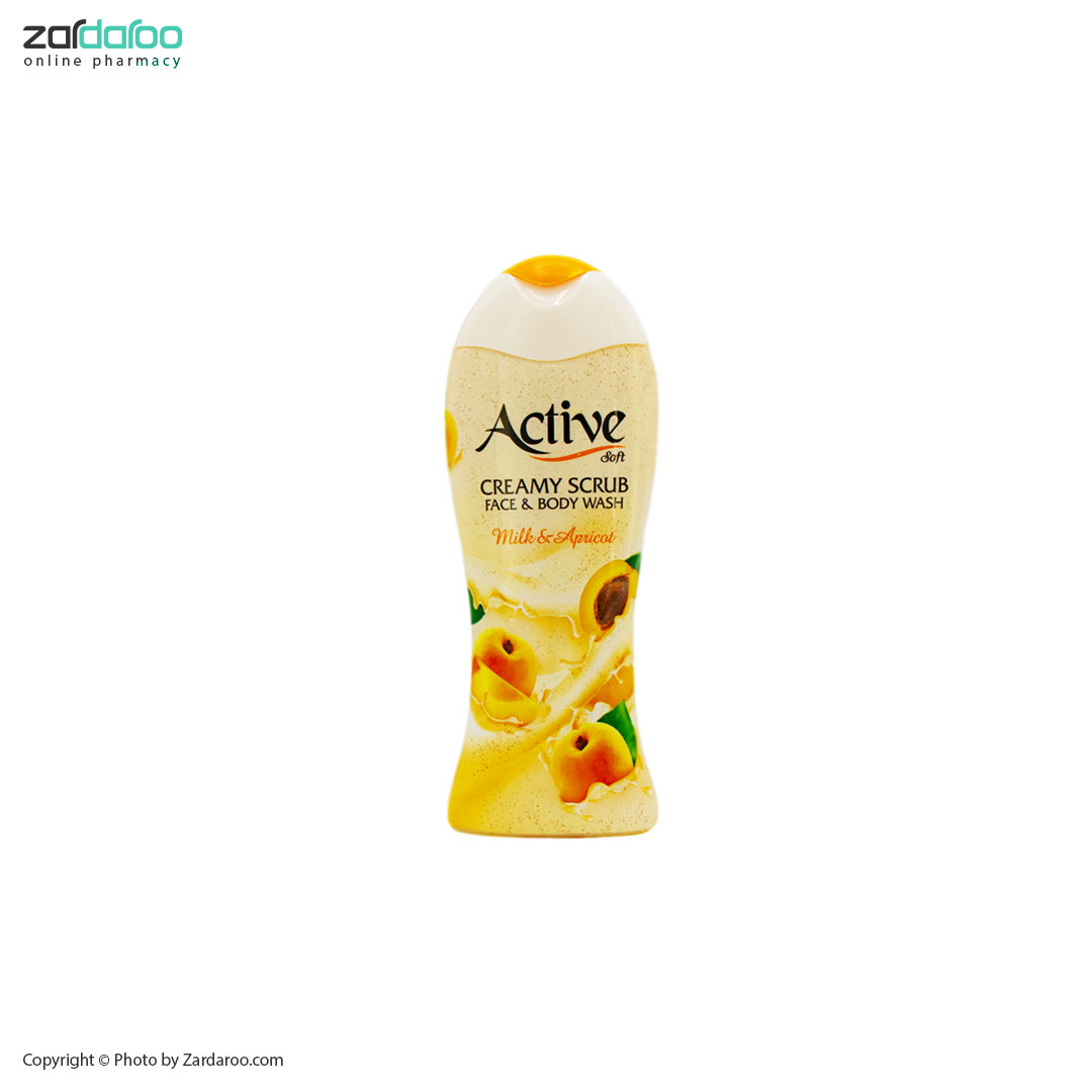 شامپو بدن اسکراب هلو اکتیو active 4 شامپو بدن اسکراب هلو اکتیو active