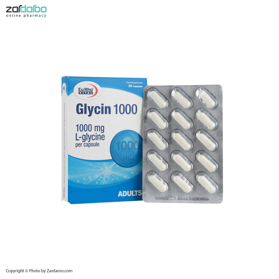 کپسول گلایسین 1000 میلی گرم یوروویتال Eurho Vital 10 کپسول گلایسین 1000 میلی گرم یوروویتال Eurho Vital