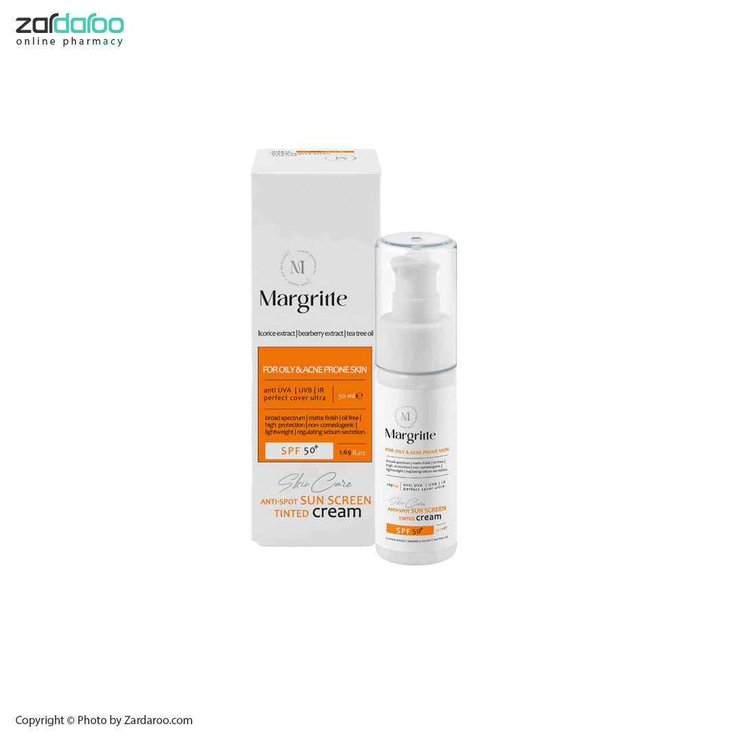 کرم رنگی ضد آفتاب روشن کننده SPF50 پوست چرب بژ طبیعی مارگریت Margritte 4 کرم رنگی ضد آفتاب روشن کننده SPF50 پوست چرب بژ طبیعی مارگریت Margritte