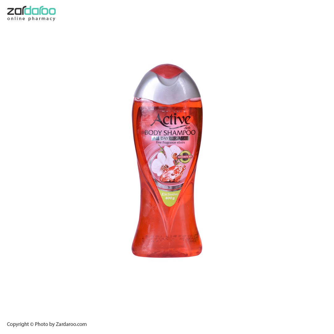 شامپو بدن شفاف ۴۰۰ گرمی اکتیو active 4 شامپو بدن شفاف ۴۰۰ گرمی اکتیو active
