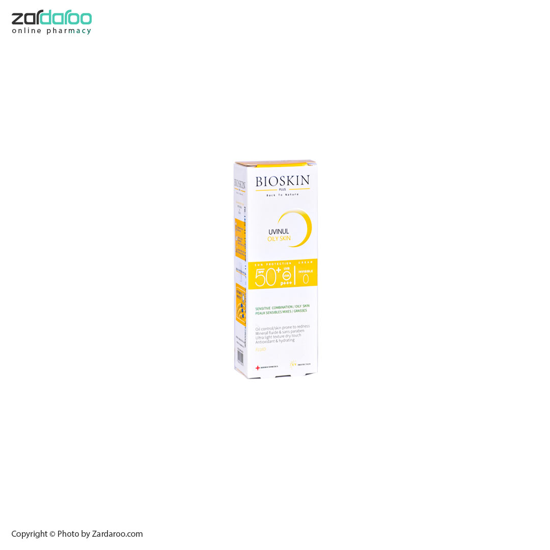 کرم ضد آفتاب فلوئیدی SPF50 بی رنگ پوست چرب بایو اسکین Bio Skin 4 کرم ضد آفتاب فلوئیدی SPF50 بی رنگ پوست چرب بایو اسکین Bio Skin