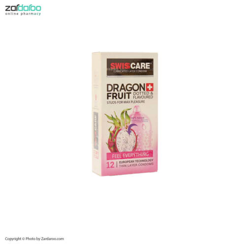 05 کاندوم 12تایی مدل Dragon Fruit سوئیس کر Swiss Care