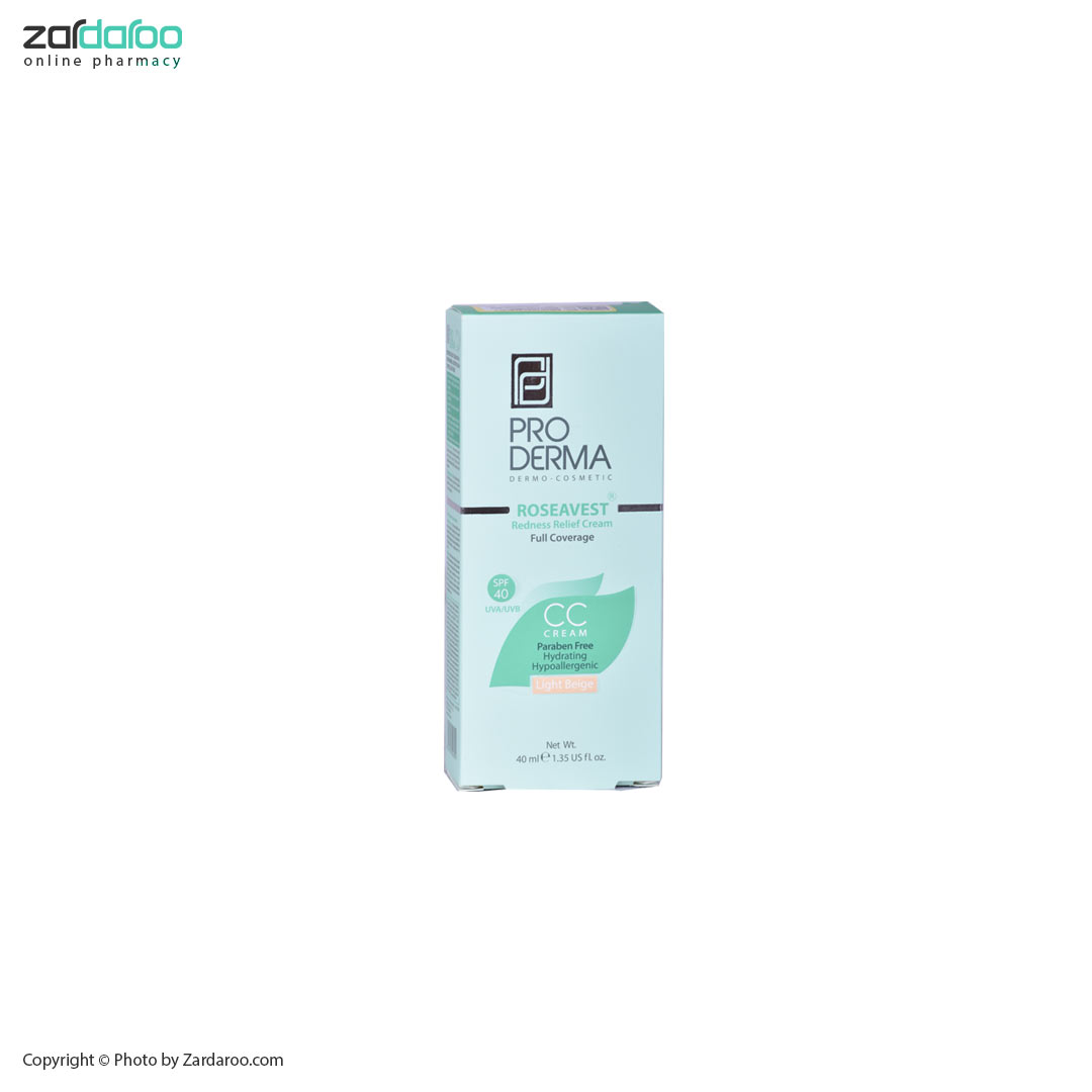 کرم پوشاننده و مرطوب کننده رنگی صورت بژ روشن پرودرما Proderma