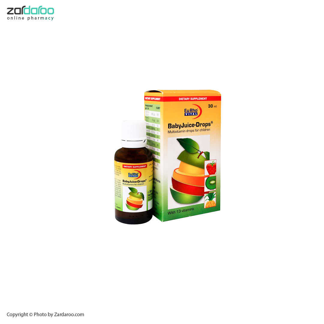 قطره 3 قطره بیبی جویس ۳۰ میلی لیتر با طعم پرتغال یوروویتال EuRho Vital