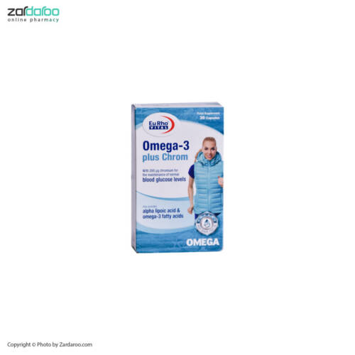 امگا 3 کروم کپسول نرم ژلاتینی امگا3 پلاس کروم یوروویتال EuRhovital