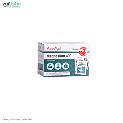 اپوویتال ساشه منیزیم 400 میلی گرم 30 عددی آپوویتال Apovital