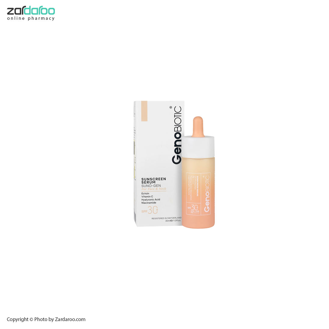 سرم ضد آفتاب صورت و گردن SPF30 ژنوبایوتیک Geno Biotic 4 سرم ضد آفتاب صورت و گردن SPF30 ژنوبایوتیک Geno Biotic