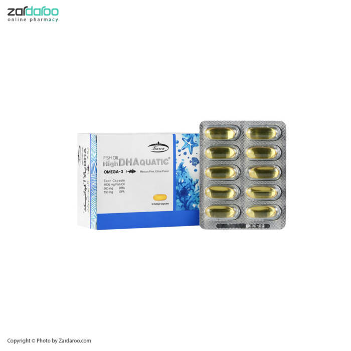کپسول 30 عددی ورقه ای روغن ماهی حاوی DHA بالا آکواتیک کارن Karen 5 کپسول 30 عددی ورقه ای روغن ماهی حاوی DHA بالا آکواتیک کارن Karen