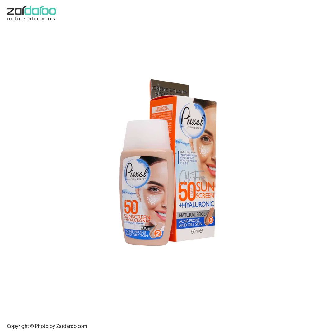 کرم ضد آفتاب SPF50 پوست چرب بژ طبیعی 2 پیکسل Pixxel 4 کرم ضد آفتاب SPF50 پوست چرب بژ طبیعی 2 پیکسل Pixxel