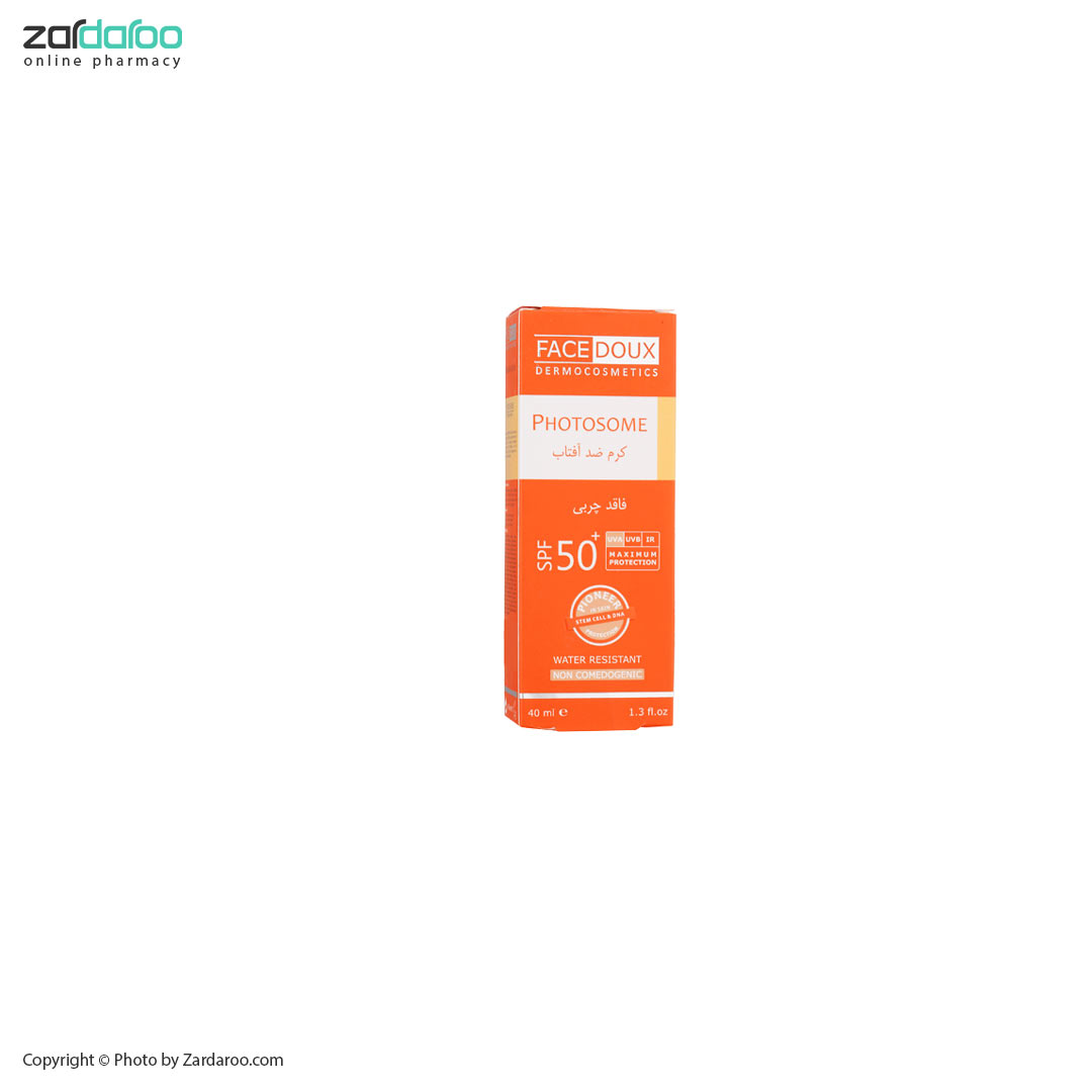 کرم ضدآفتاب بی رنگ مدل Oil free فیس دوکس Facedoux 4 کرم ضدآفتاب بی رنگ مدل Oil free فیس دوکس Facedoux