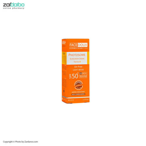 فیس دوکس کرم ضد آفتاب SPF 50 رنگ روشن مناسب پوست چرب فیس دوکس Face Doux