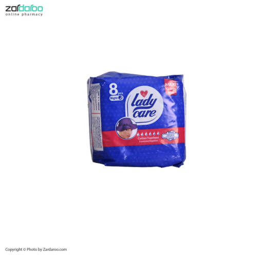 لیدی کر نوار بهداشتی 8 عددی سایز خیلی بزرگ ویژه شب لیدی کر Lady care