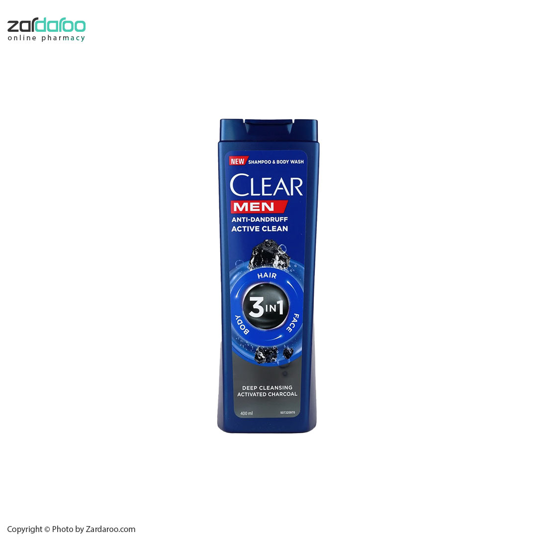 شامپو 3 در 1 ضد شوره زغالی ویژه آقایان کلییر Clear 4 شامپو 3 در 1 ضد شوره زغالی ویژه آقایان کلییر Clear