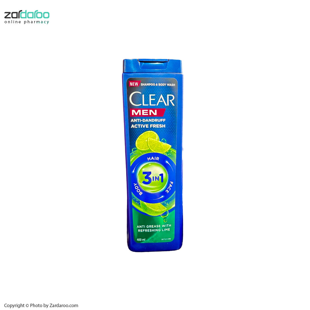 شامپو ۳ در ۱ ضد شوره حاوی عصاره لیمو ویژه آقایان کلییر Clear 4 شامپو ۳ در ۱ ضد شوره حاوی عصاره لیمو ویژه آقایان کلییر Clear